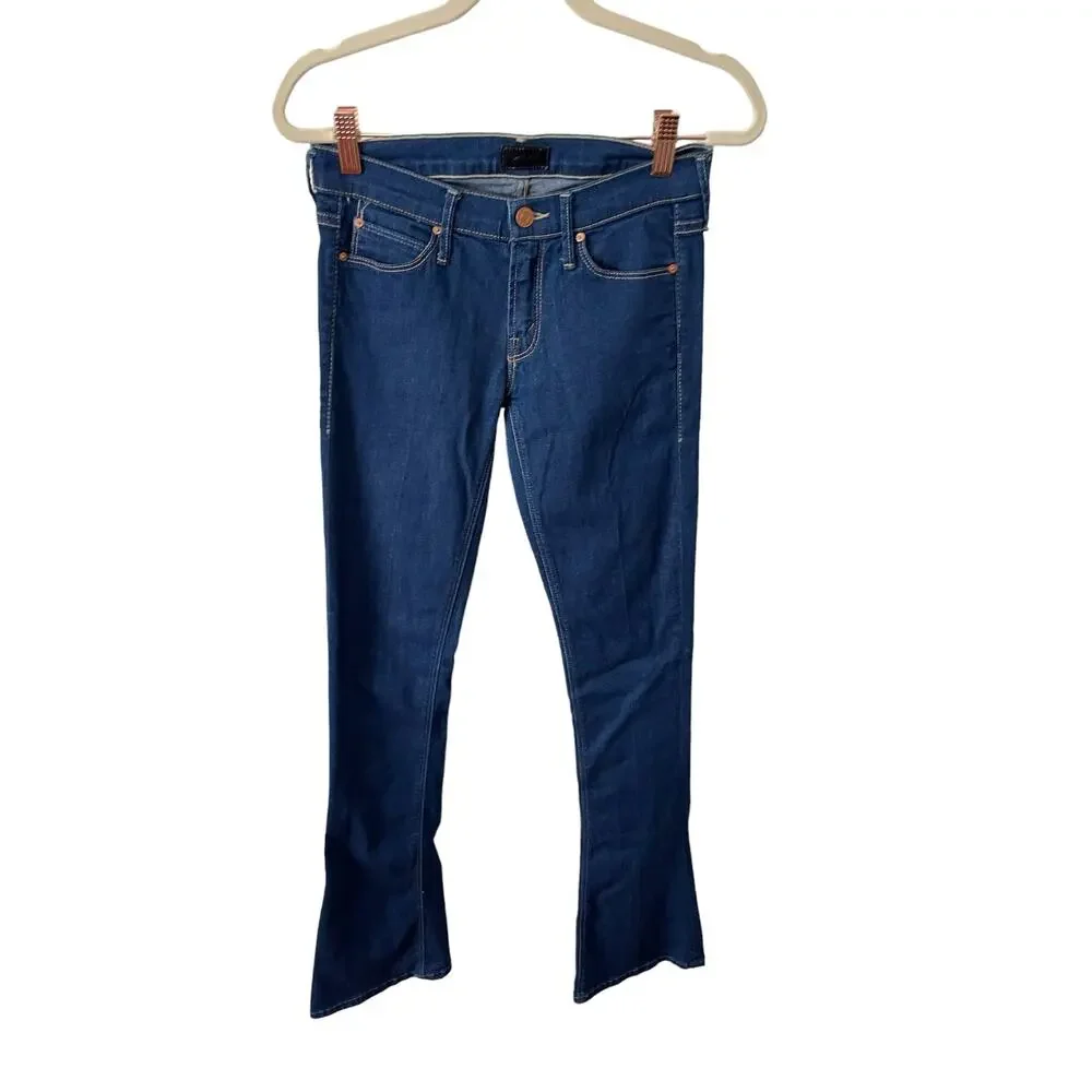 Mother The Runaway Bootcut Jeans Low Rise Stretch Dark Skies Suede Y2k Retro 24